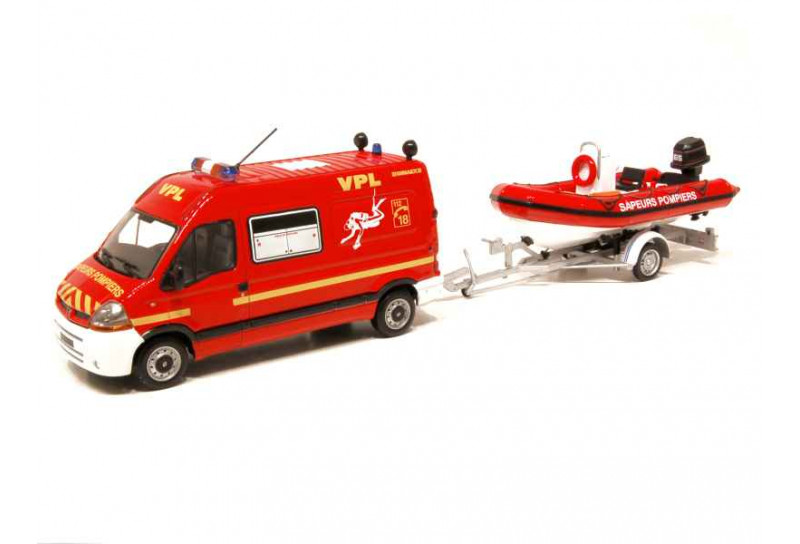 Renault Master pompiers spécialiste Intervention Subaquatique avec Zodiac